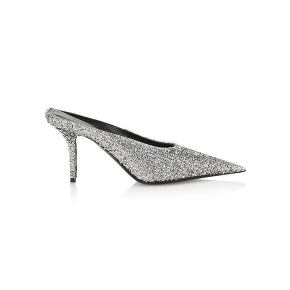 BALENCIAGA Knife Metallic Stiletto Mules Size 36.5 (6.5) $975 - Picture 1 of 10